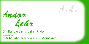 andor lehr business card